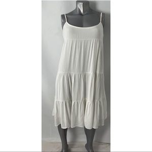 spaghetti strap Tiered white baby doll dress Sz M
